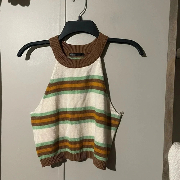 Knit Tank striped by NIKKAK slightly cropped boho tank - Picture 1 of 5